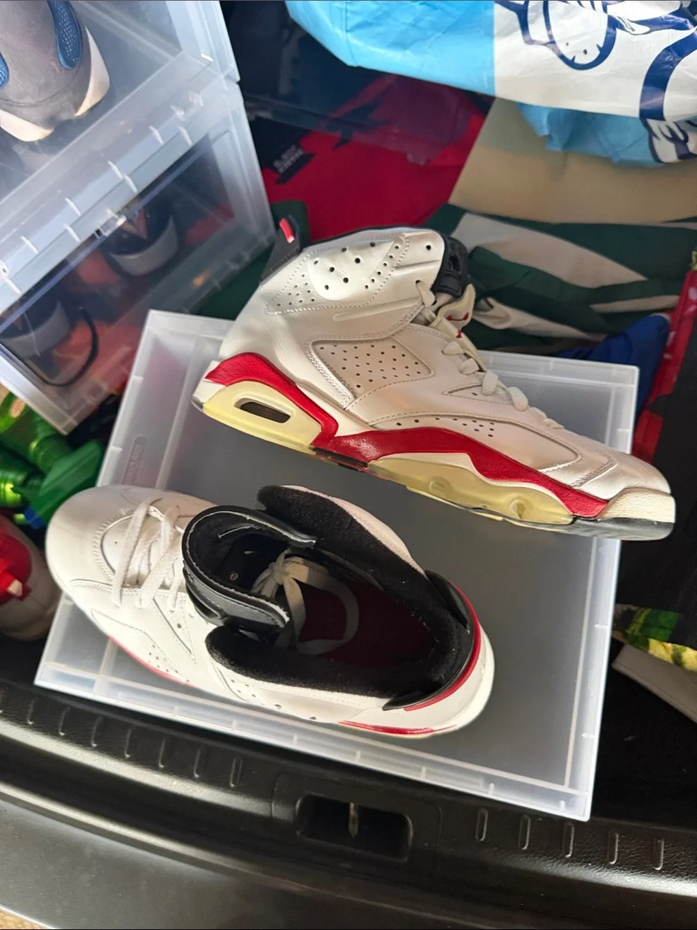 Jordan Men’s White, Black and Red High-Top Sneakers